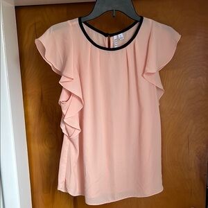 Elle Pink Ruffled Sleeveless Blouse